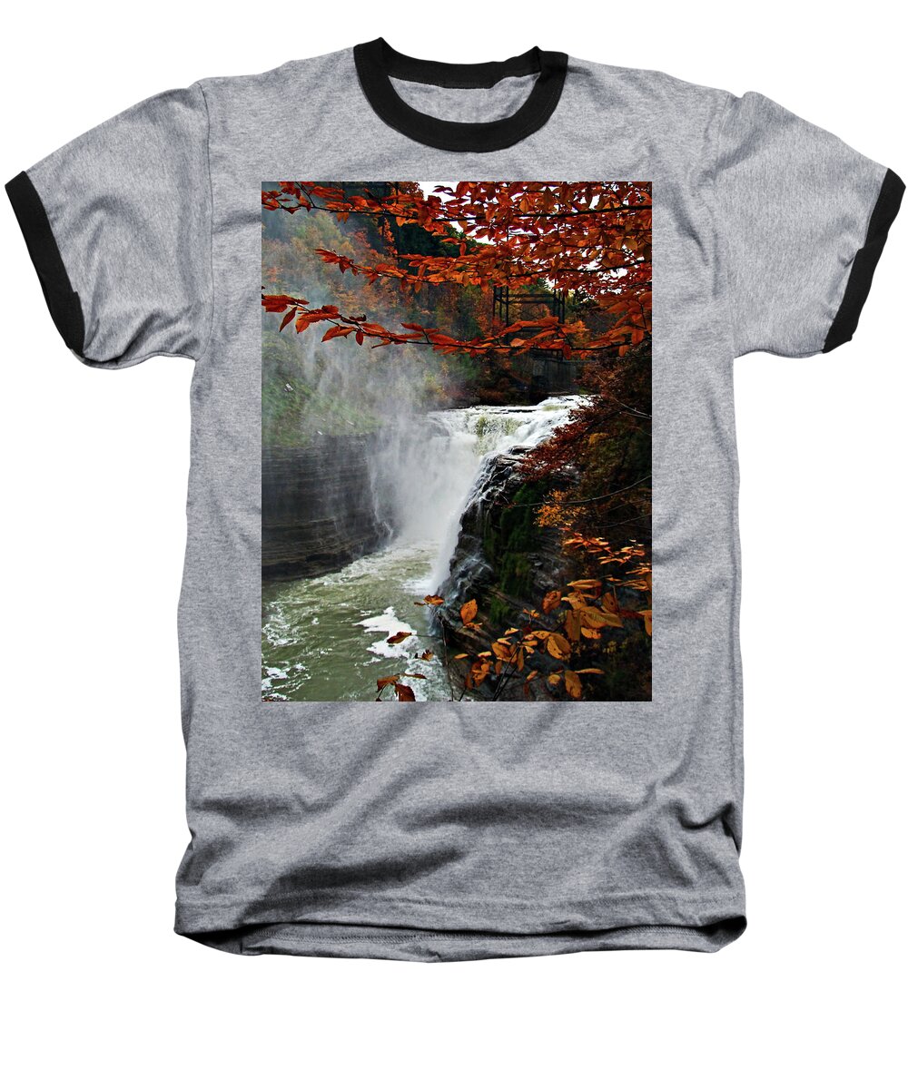 Autumn Baseball T-Shirt featuring the photograph An Upper Letchworth Autumn by Lianne Schneider
