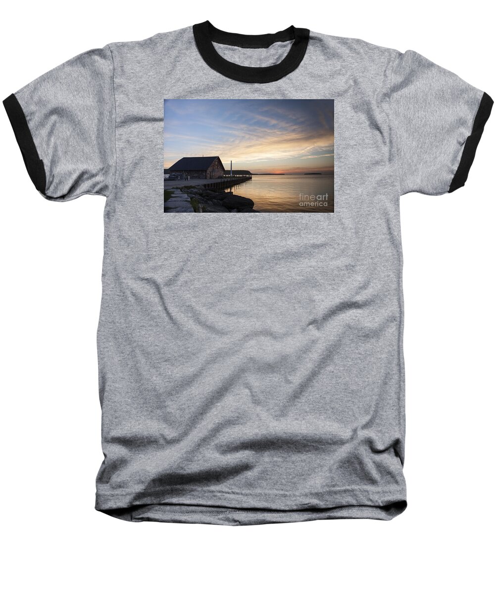 Sunset Baseball T-Shirt featuring the photograph Anderson Dock by Timothy Johnson