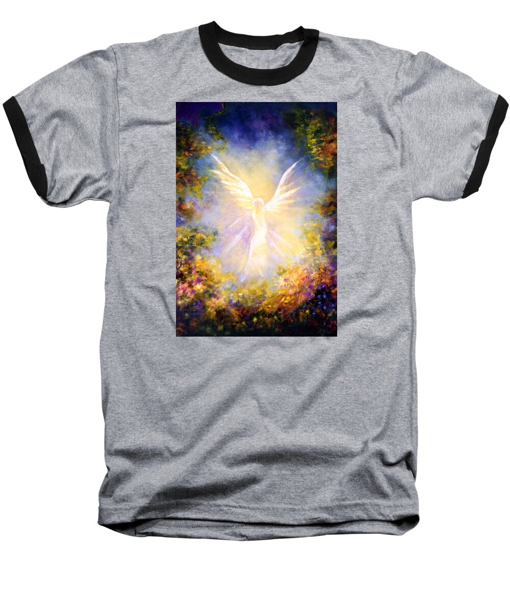 Angel Baseball T-Shirt featuring the painting Angel Descending by Marina Petro