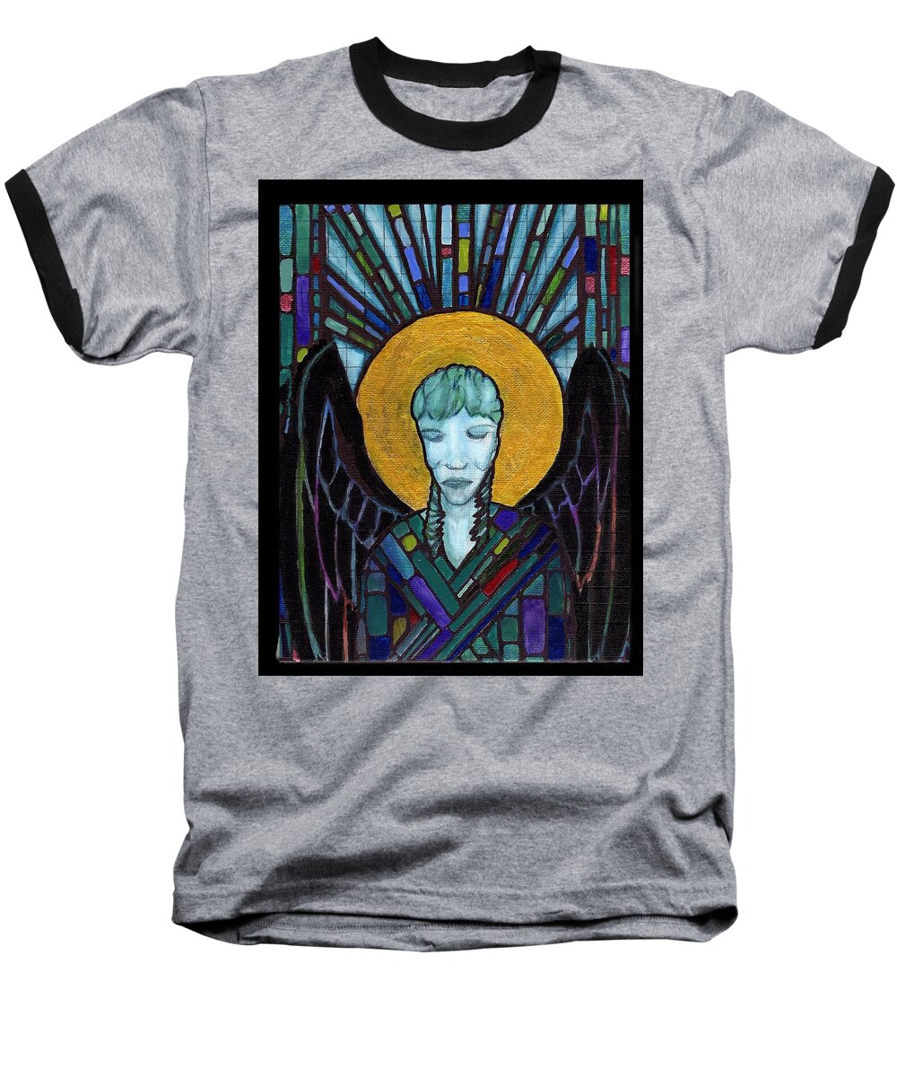 Angel Baseball T-Shirt featuring the painting Angel Garbriel by Amy Shaw