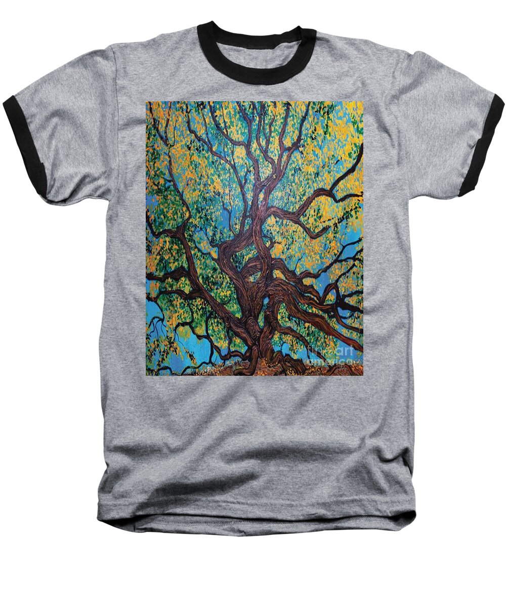 Angel Oak Baseball T-Shirt featuring the painting Angel Oak Young by Stefan Duncan