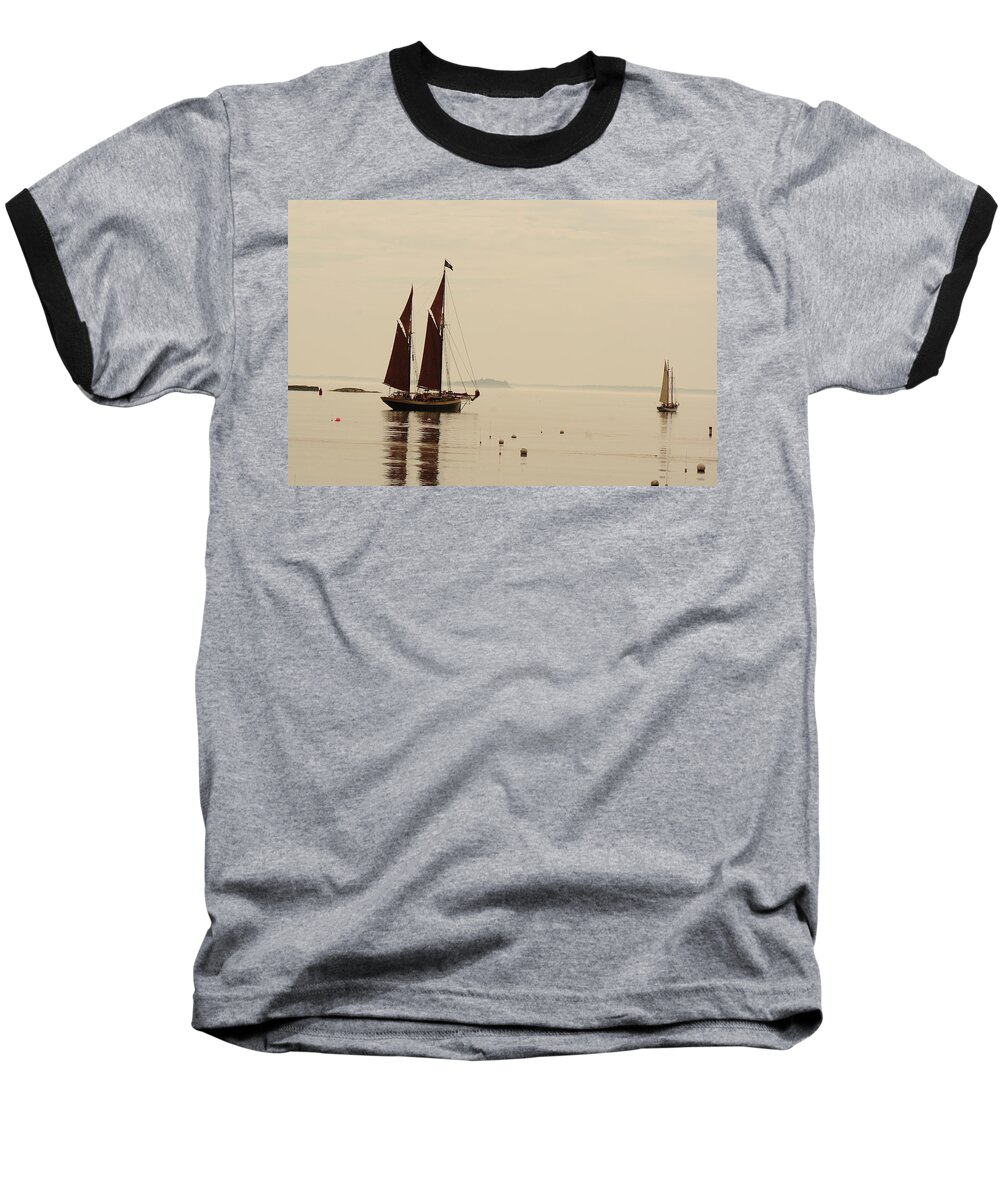 Seascape Baseball T-Shirt featuring the photograph Angelique Leaving Camden by Doug Mills