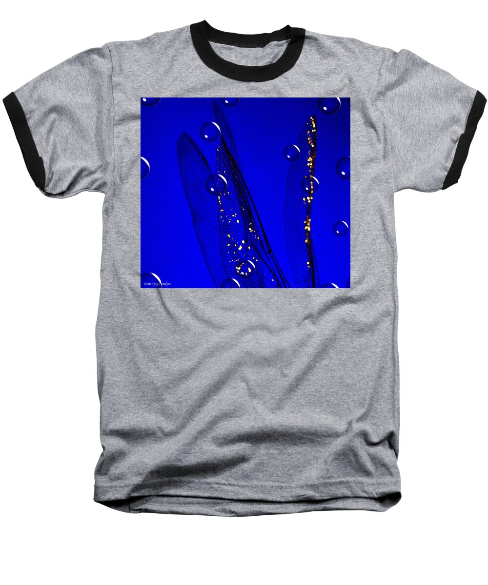 Wings Baseball T-Shirt featuring the photograph Angels Wings Blue by Joyce Dickens