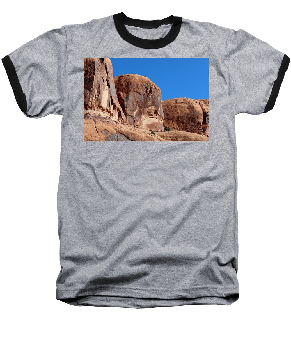 Red Rock Baseball T-Shirt featuring the photograph Angry Rock by Christy Pooschke