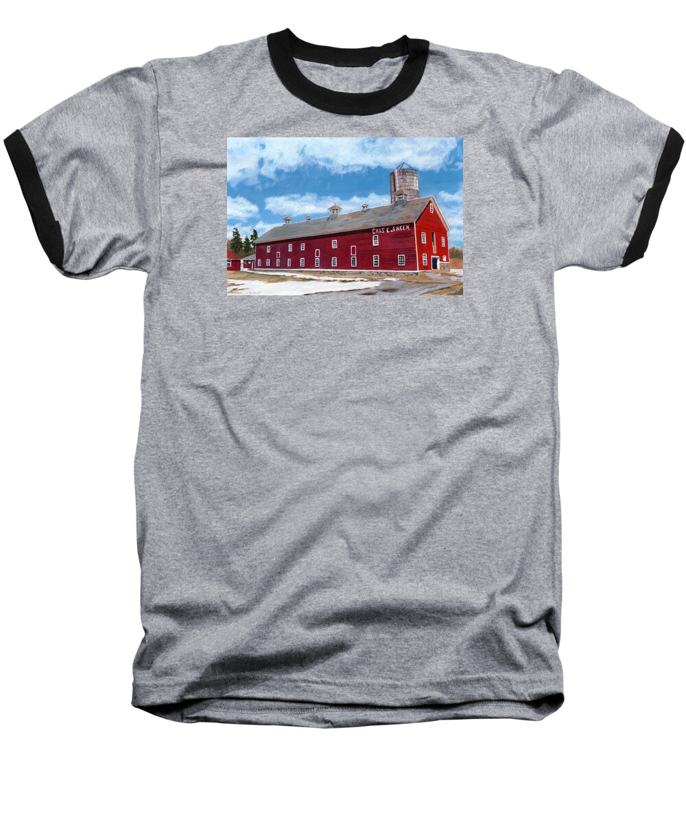 Barn Baseball T-Shirt featuring the painting Anken's Barn by Lynne Reichhart