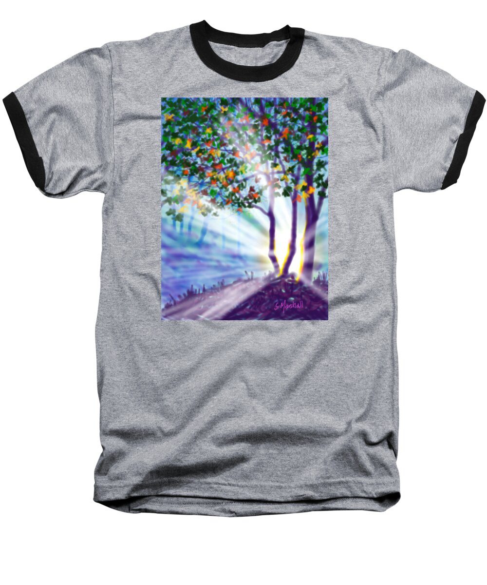 Landscape Baseball T-Shirt featuring the painting Another Lightburst by Glenn Marshall