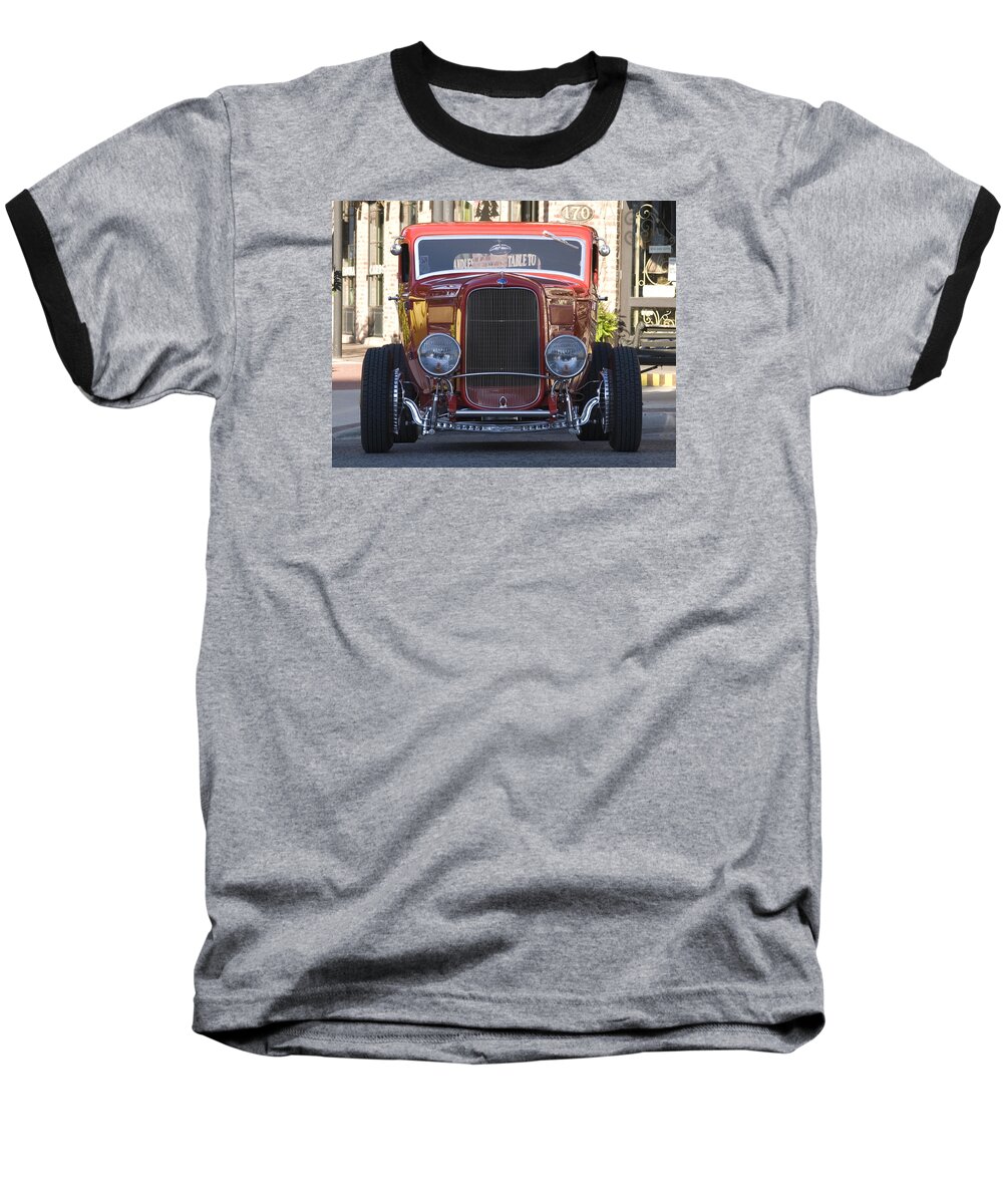 Antique Car Baseball T-Shirt featuring the photograph Antique Coup Front End by Brian Kinney