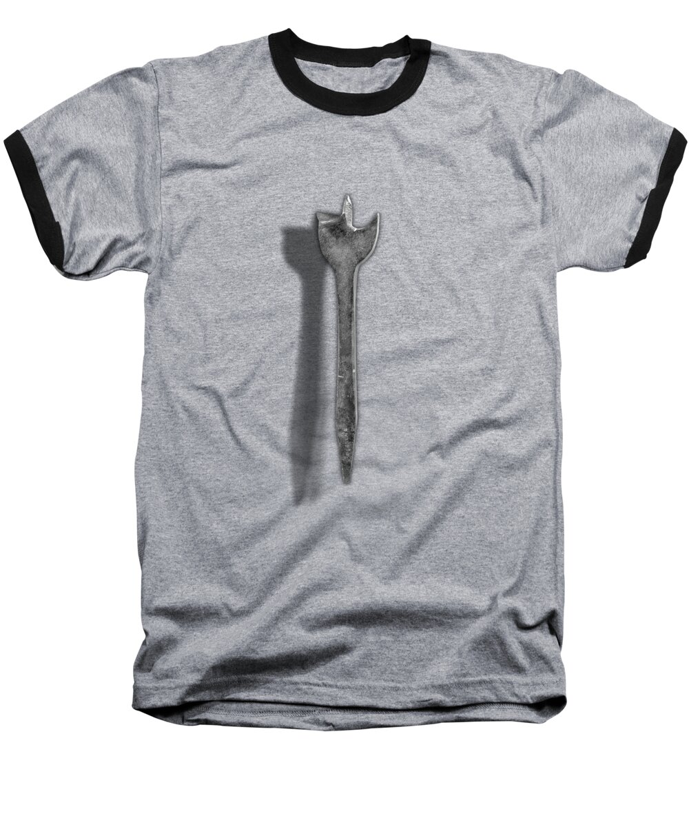 Art Baseball T-Shirt featuring the photograph Antique Wood Boring Bit in Black and White by YoPedro