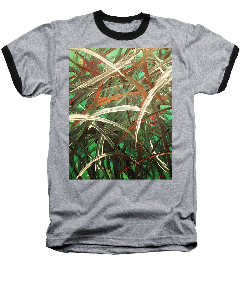 Abstract Baseball T-Shirt featuring the painting Anxiety by Todd Hoover