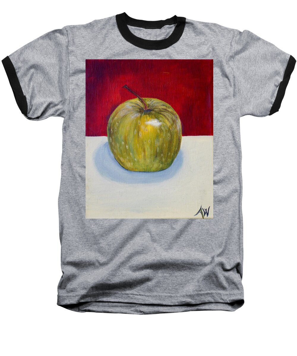 Art Baseball T-Shirt featuring the painting Apple study by Angie Wright