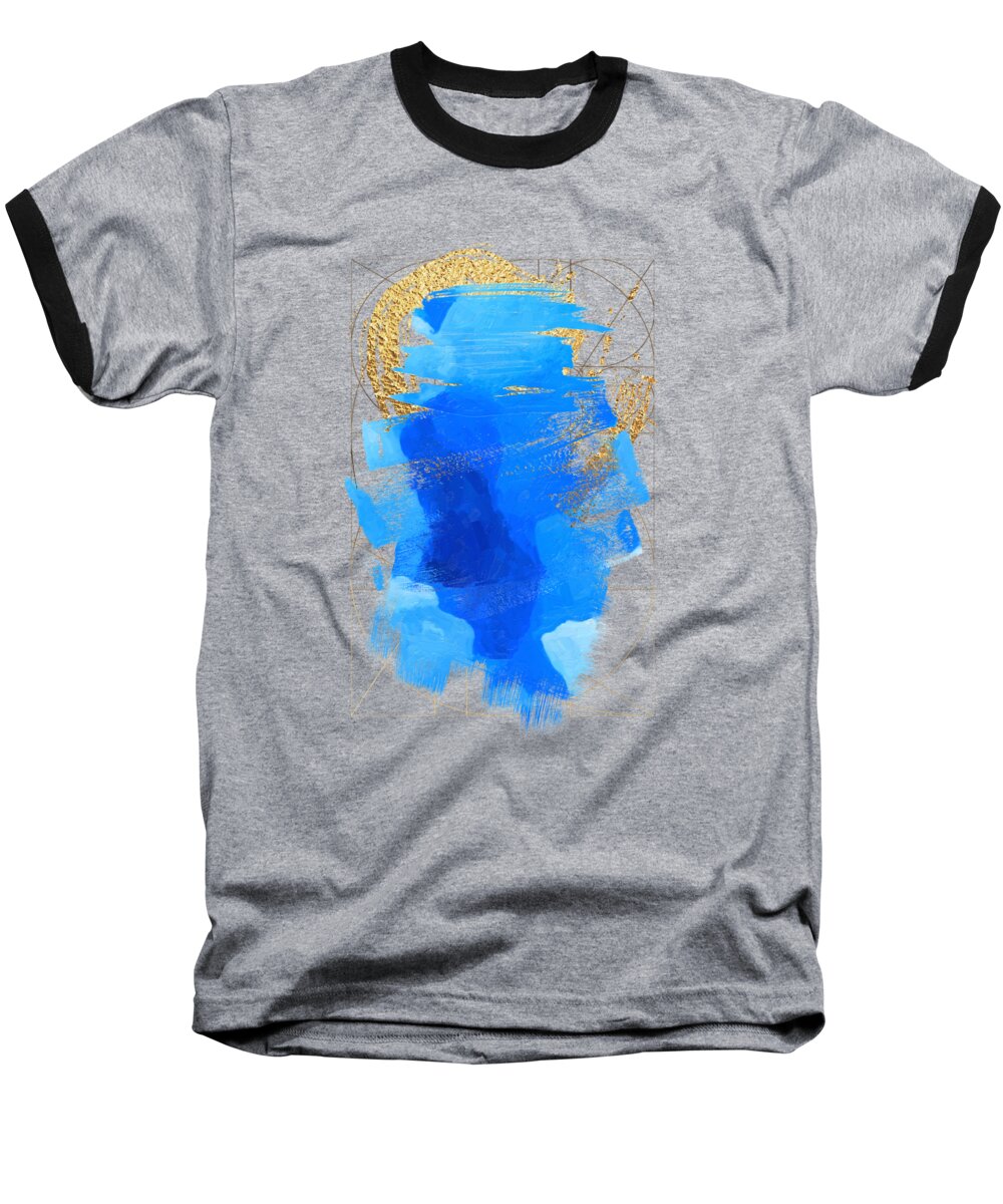 'aqua Gold' Collection By Serge Averbukh Baseball T-Shirt featuring the digital art Aqua Gold No. 3 by Serge Averbukh
