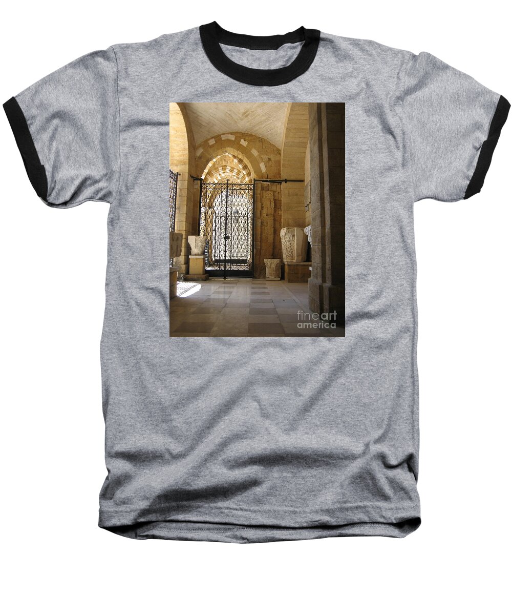 Cityscape Baseball T-Shirt featuring the photograph Arch of Public Library Brindisi Italy by Italian Art