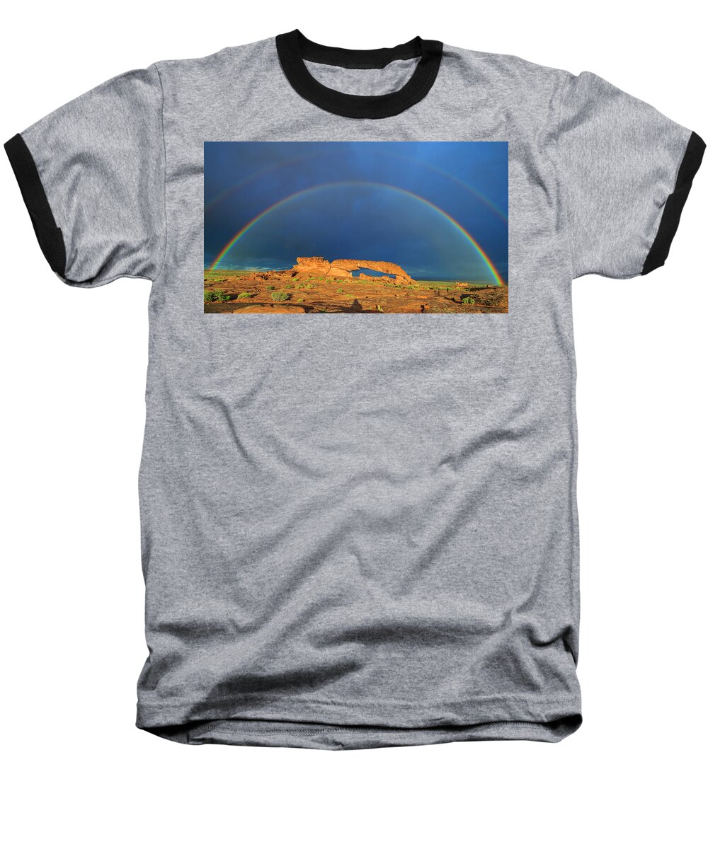 Sunset Baseball T-Shirt featuring the photograph Arches over the Arch by Ralf Rohner