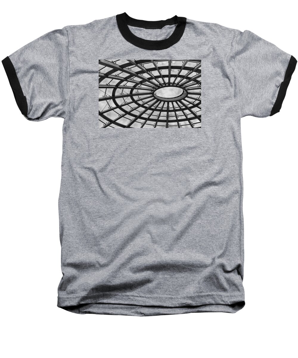 Ceiling Baseball T-Shirt featuring the photograph Architecture BW 8x12 by Leah Palmer
