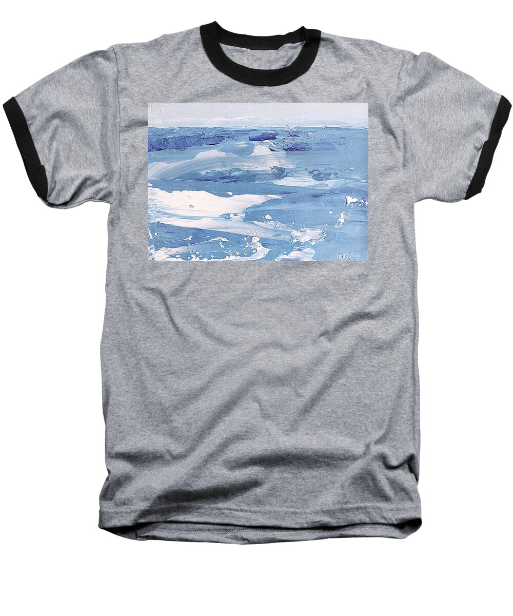 Arctic Baseball T-Shirt featuring the painting Arctic Ocean by Norma Duch