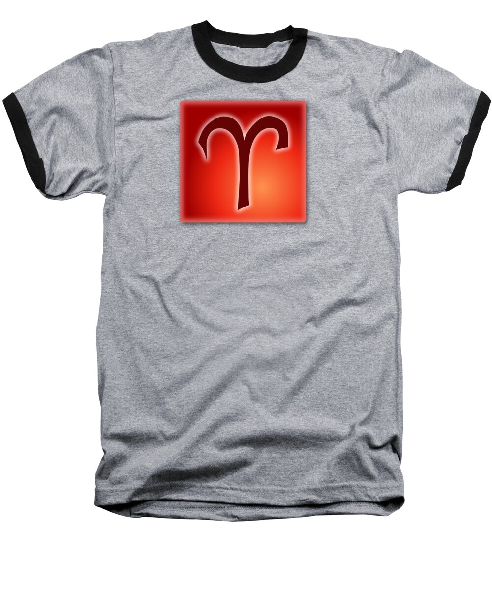 Aries Baseball T-Shirt featuring the digital art Aries March 20 - April 19 by Shelley Overton