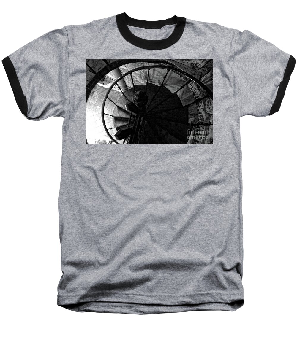 Wrought Iron Spiral Staircase Baseball T-Shirt featuring the photograph Around And Above by Jasna Dragun