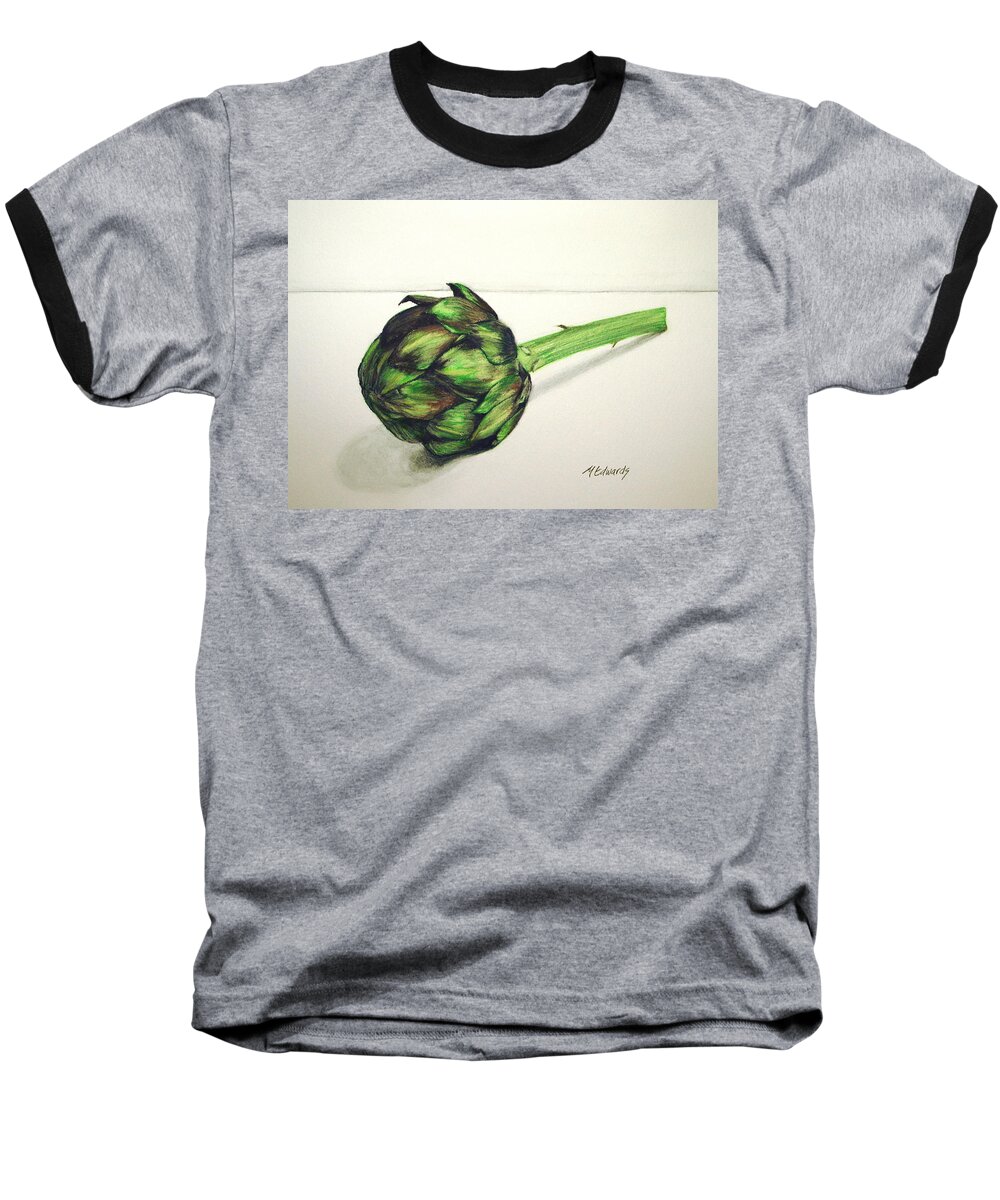 Artichoke Baseball T-Shirt featuring the painting Artichoke by Marna Edwards Flavell