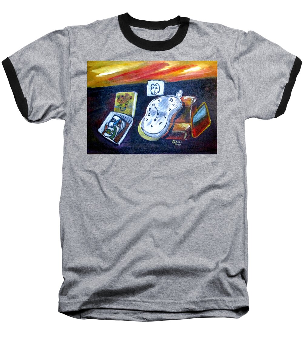 Acrylic Baseball T-Shirt featuring the painting Artists Dream by Clyde J Kell
