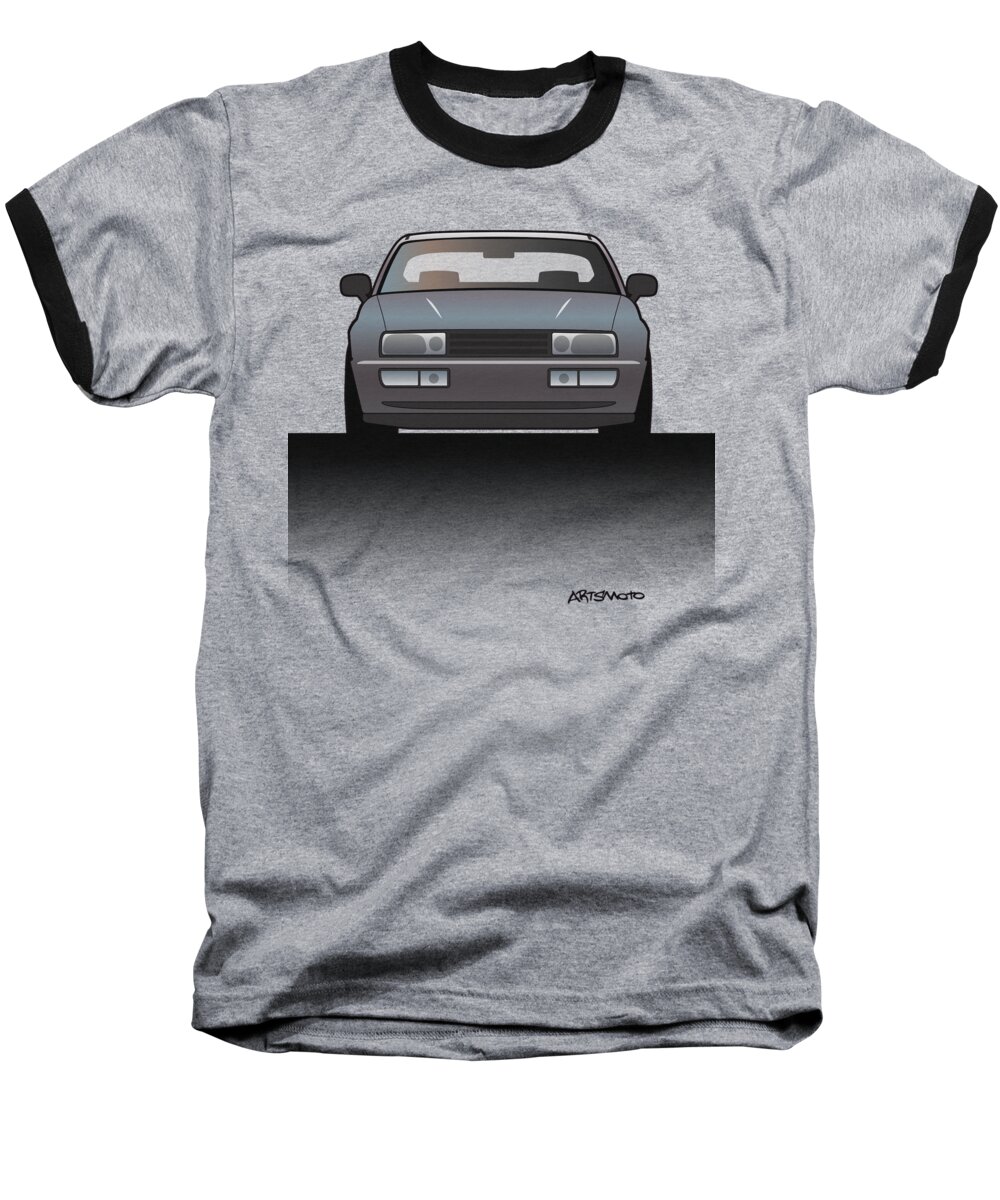 Car Baseball T-Shirt featuring the mixed media Modern Euro Icons Series VW Corrado VR6 #1 by Tom Mayer II Monkey Crisis On Mars