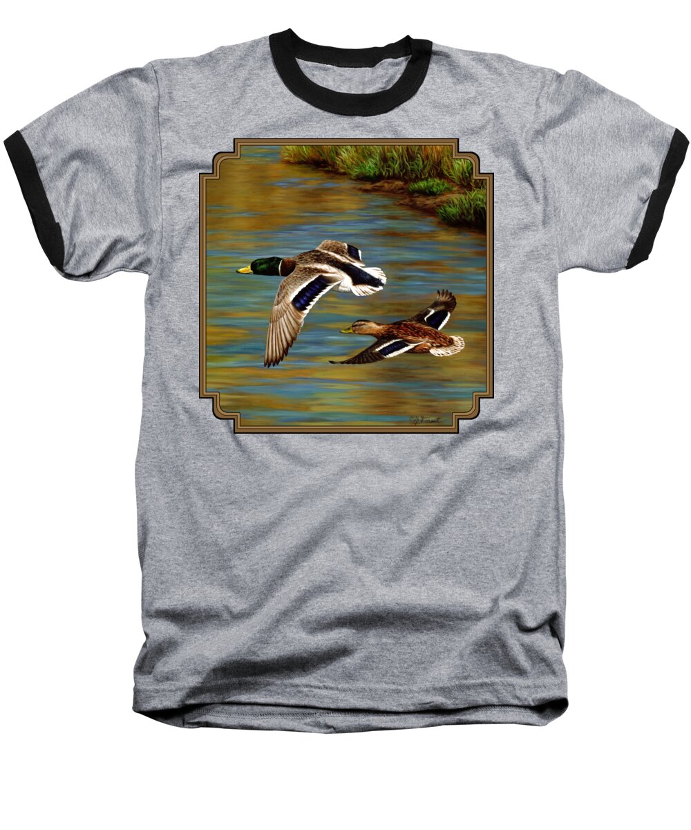 #faatoppicks Baseball T-Shirt featuring the painting Golden Pond by Crista Forest