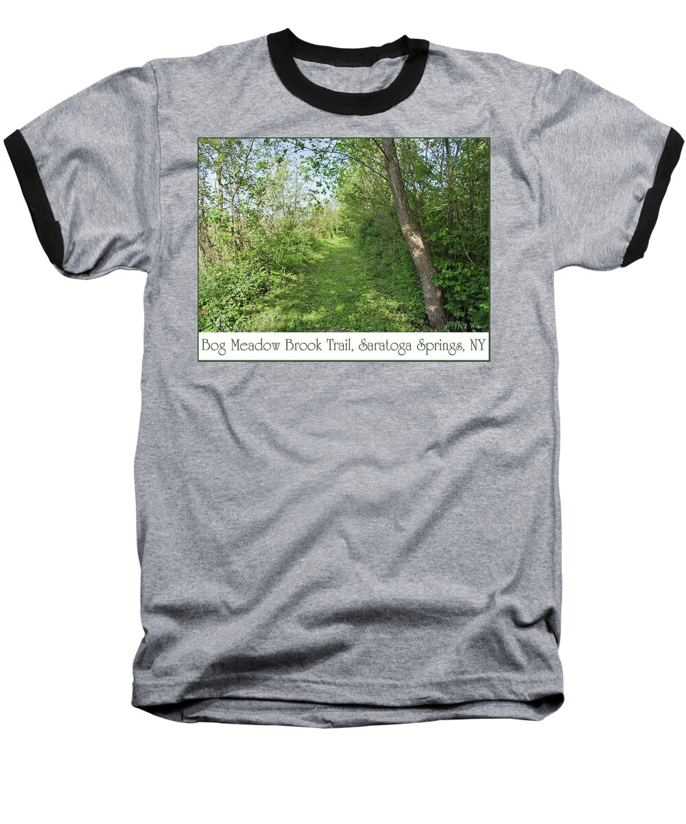 Lise Winne Baseball T-Shirt featuring the photograph Bog Meadow Brook Trail by Lise Winne