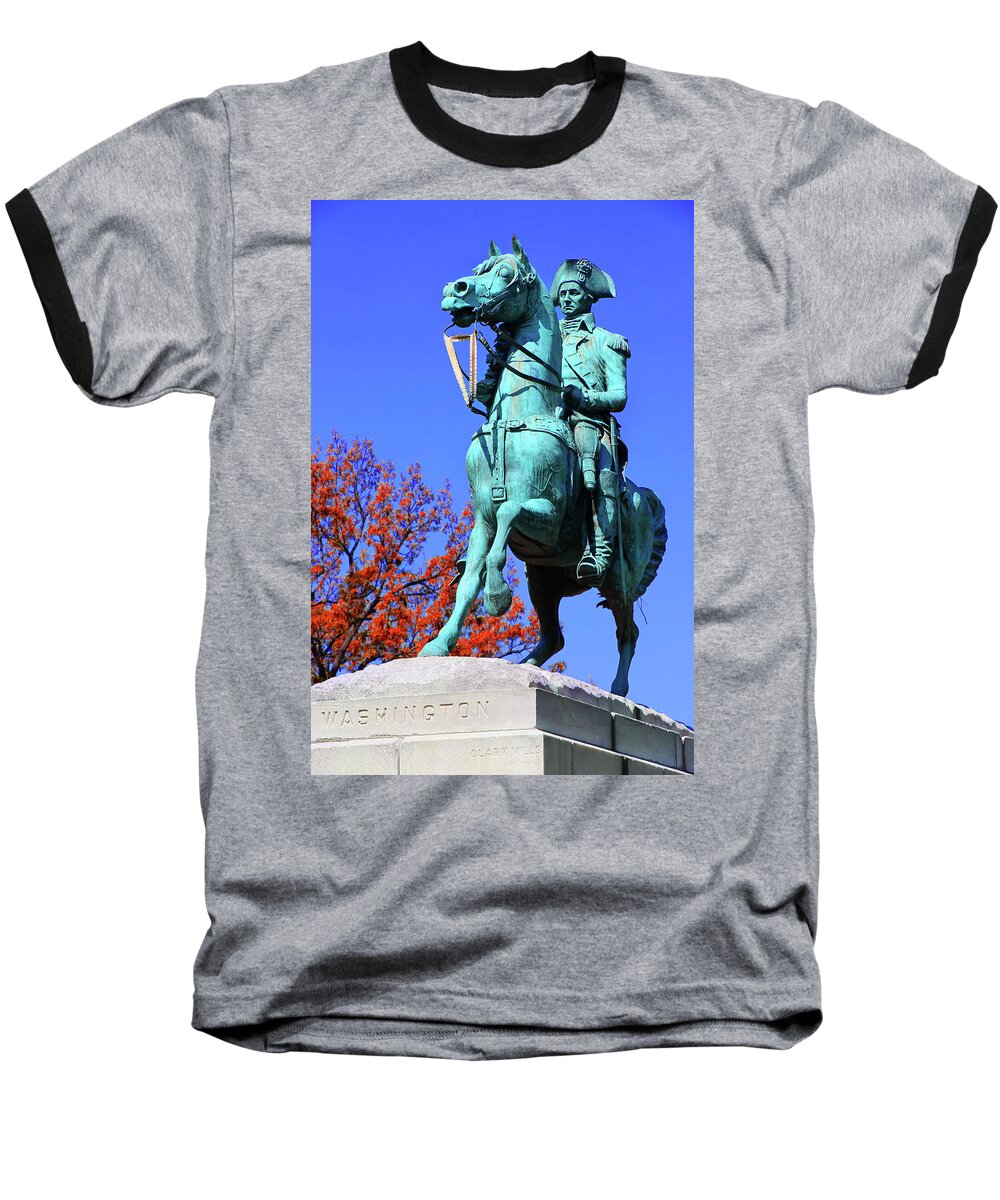 George Washington Baseball T-Shirt featuring the photograph At The Battle Of Princeton by Iryna Goodall
