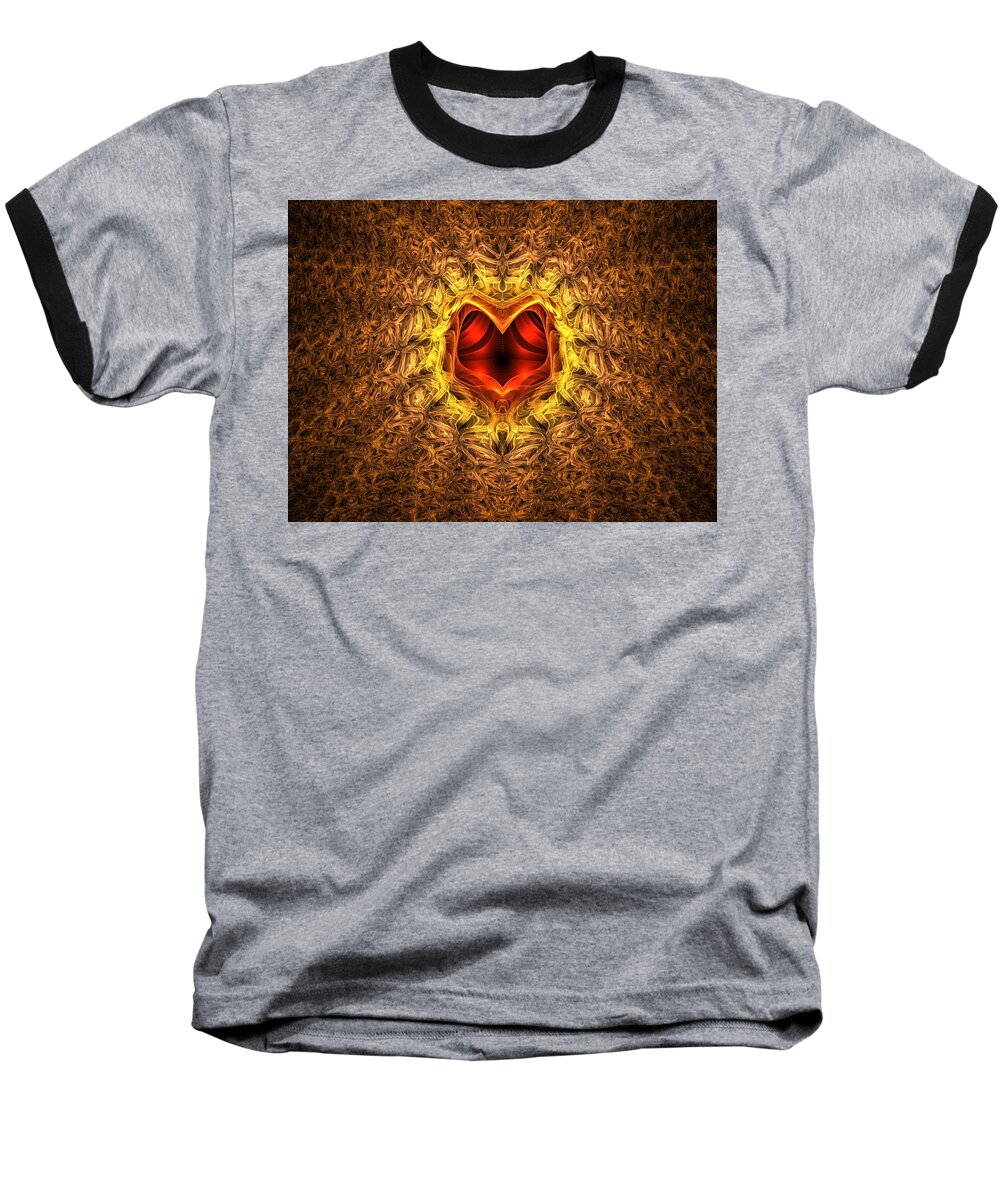 Abstract Baseball T-Shirt featuring the digital art At the Heart of the Matter by Lyle Hatch