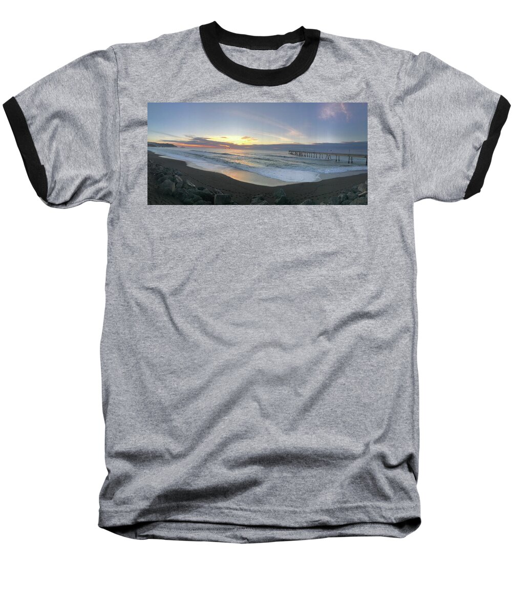 Baseball T-Shirt featuring the photograph At the Pier by Alex King