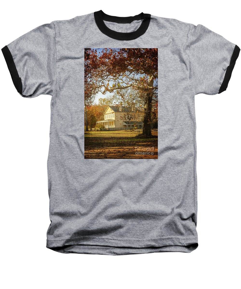 (calm Or Still) Baseball T-Shirt featuring the photograph Atsion Mansion by Debra Fedchin