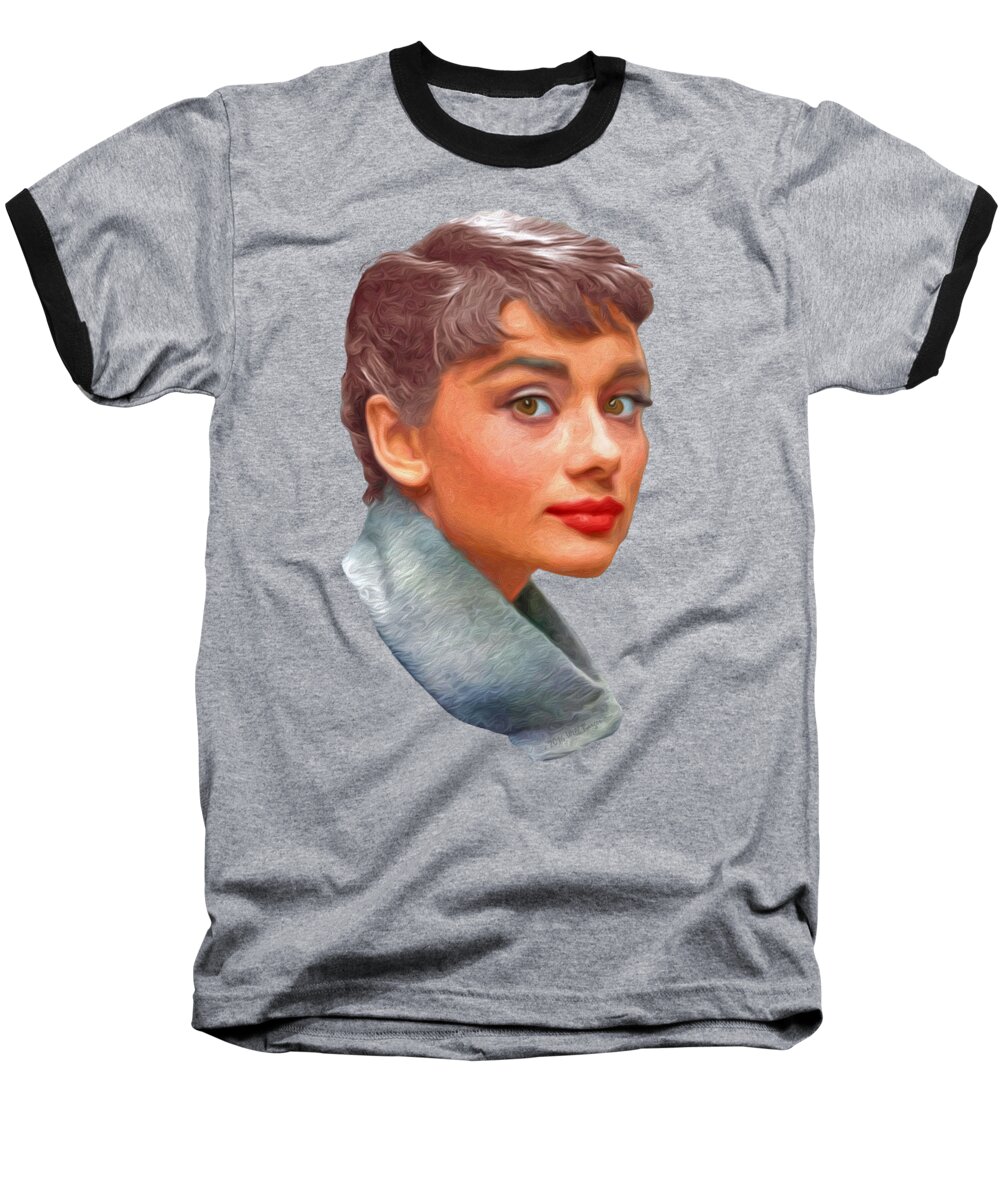 Audrey Baseball T-Shirt featuring the painting Audrey Nbr 01-A by Will Barger
