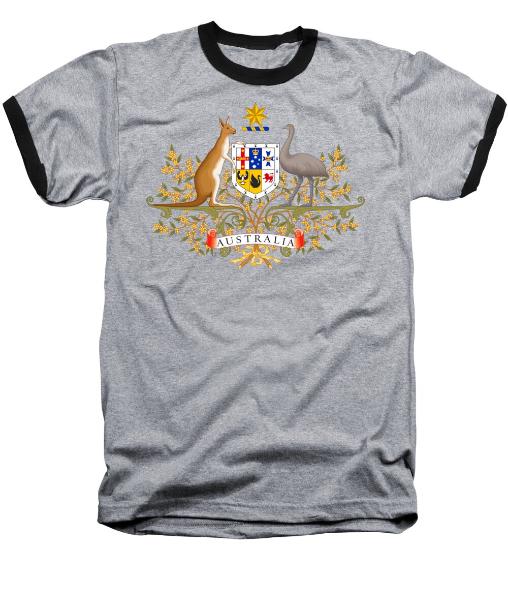 Australia Baseball T-Shirt featuring the drawing Australia Coat of Arms by Movie Poster Prints