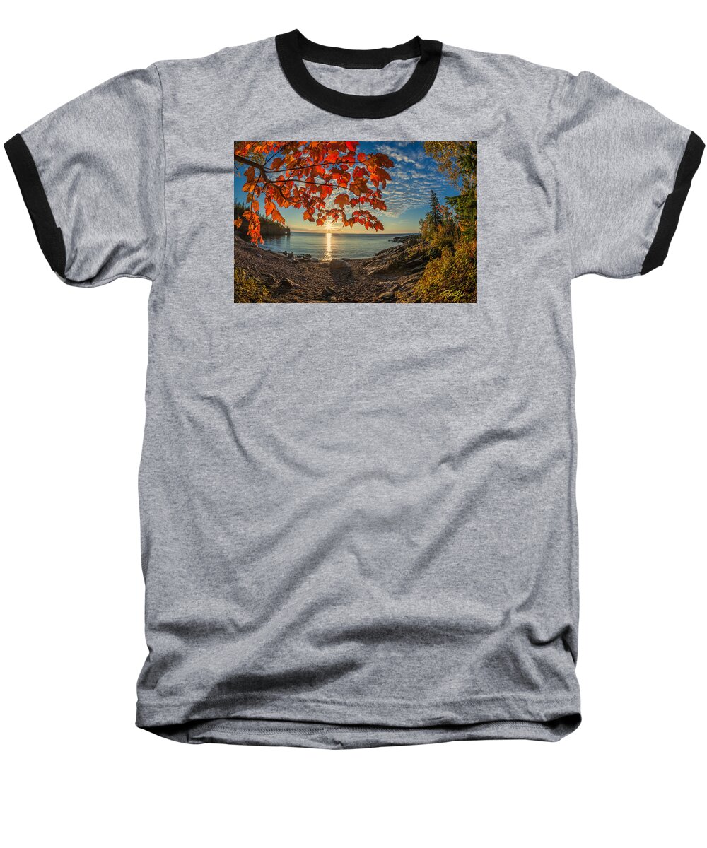 Arch Baseball T-Shirt featuring the photograph Autumn Bay Near Shovel Point by Rikk Flohr