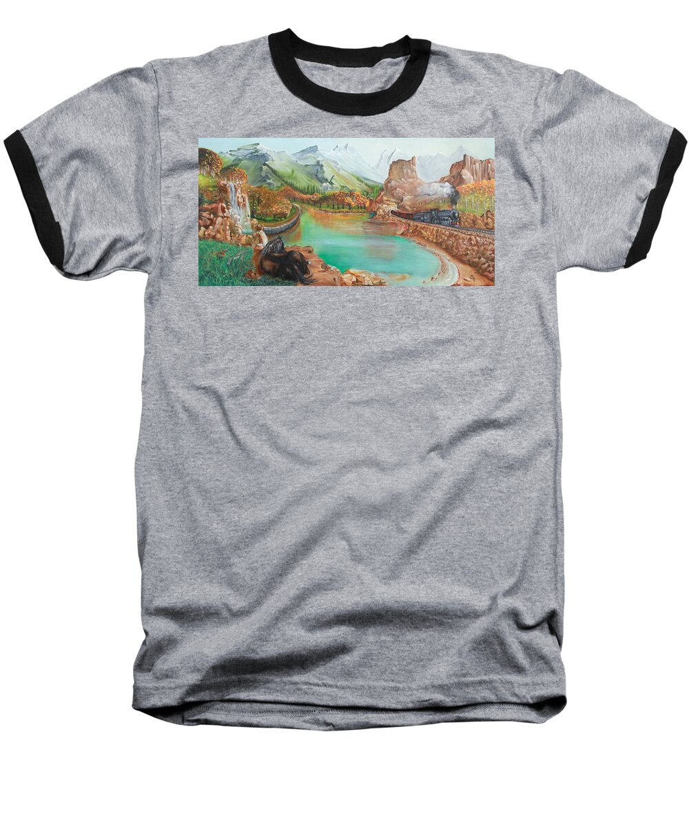 Autumn Baseball T-Shirt featuring the painting Autumn by Farzali Babekhan