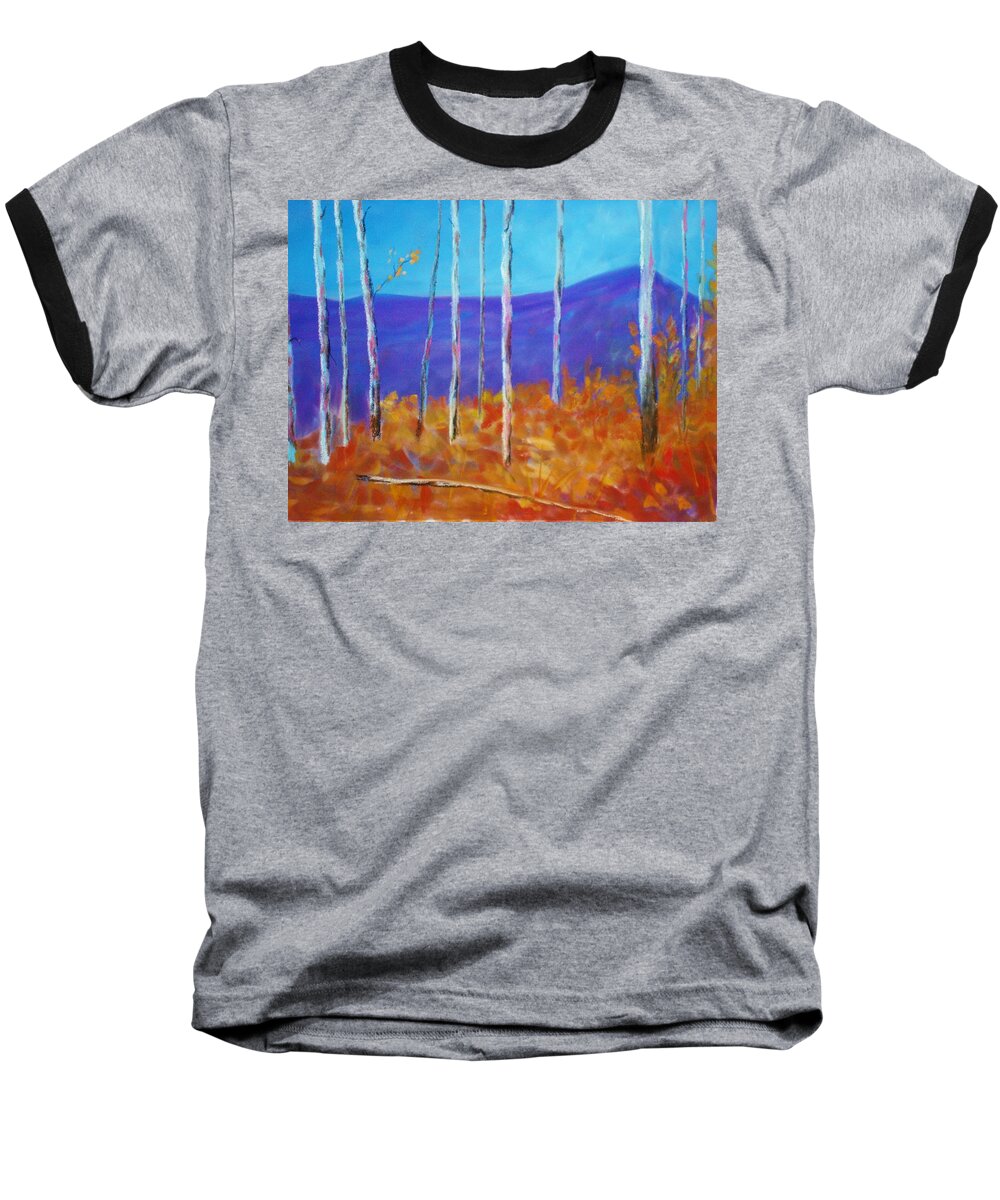 Leaves Baseball T-Shirt featuring the pastel Autumn in Cloudcroft by Melinda Etzold