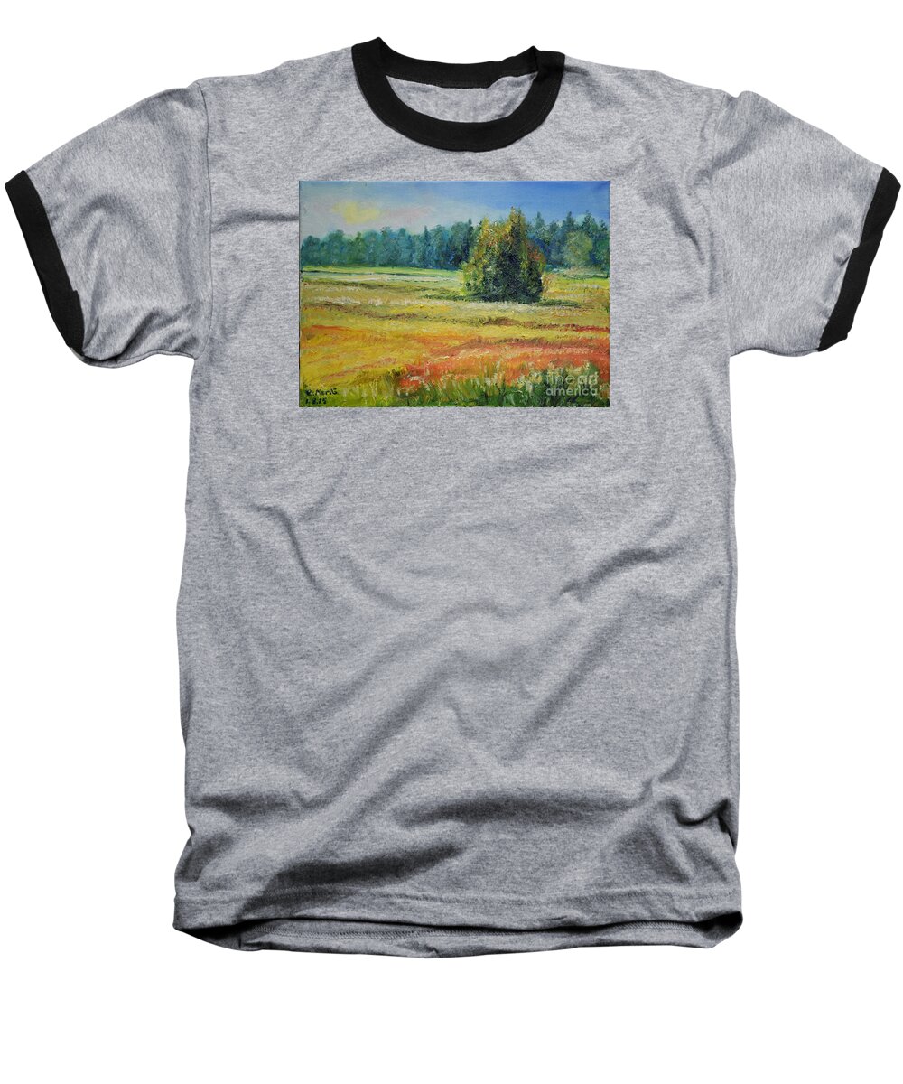 Autumn Baseball T-Shirt featuring the painting Autumn is Here by Raija Merila