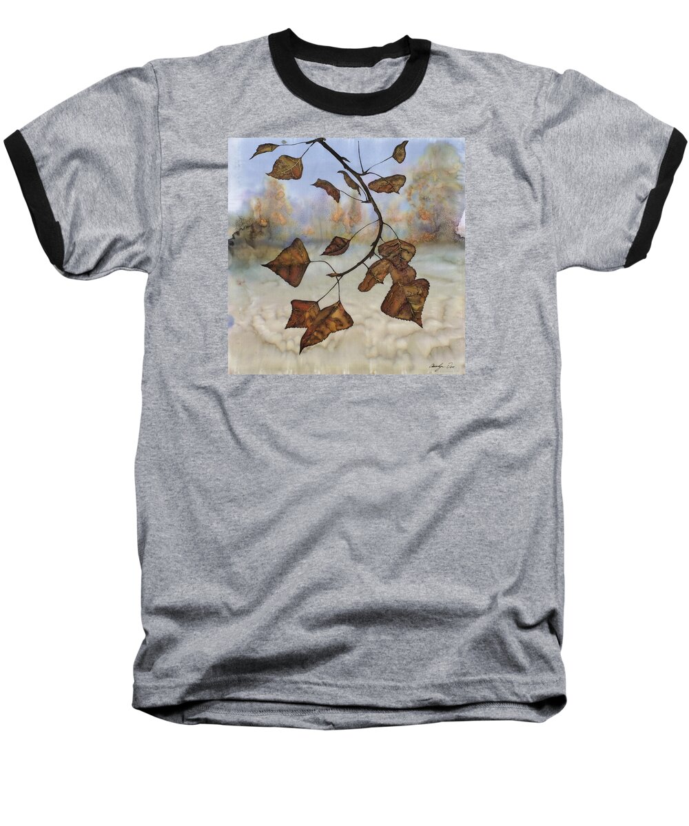 Autumn Baseball T-Shirt featuring the tapestry - textile Autumn Leaves by Carolyn Doe