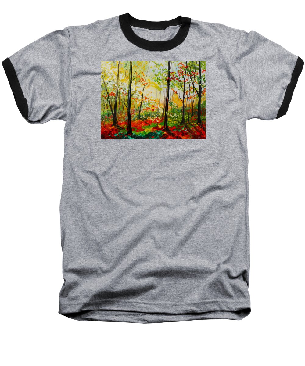 Landscape Baseball T-Shirt featuring the painting Autumn Light by Kevin Brown