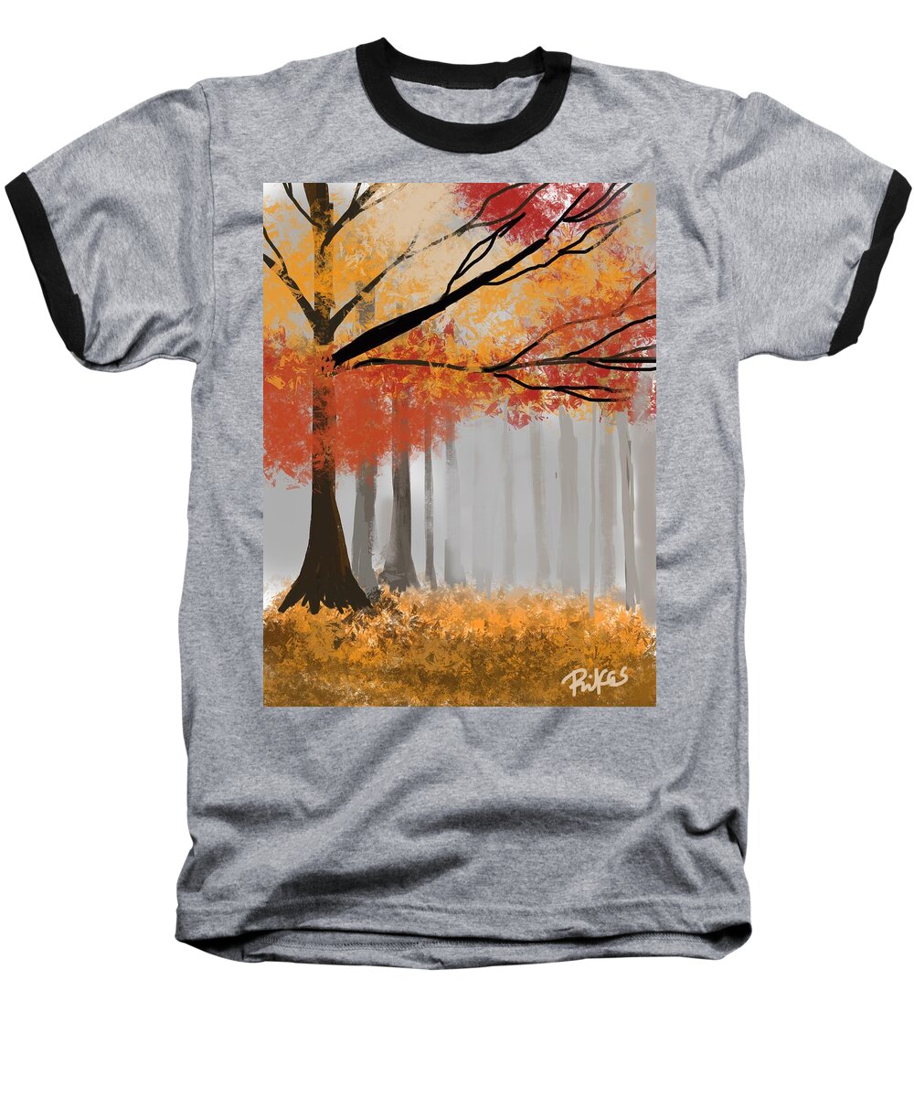 Autumn Baseball T-Shirt featuring the digital art Autumn Mist by Serenity Studio Art