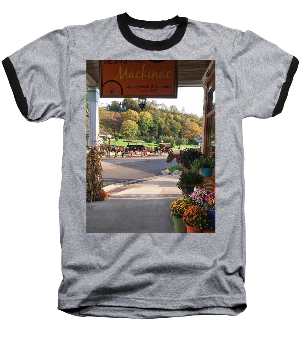 Mackinac Island Baseball T-Shirt featuring the photograph Autumn Morning on Mackinac Island by Jackson Pearson