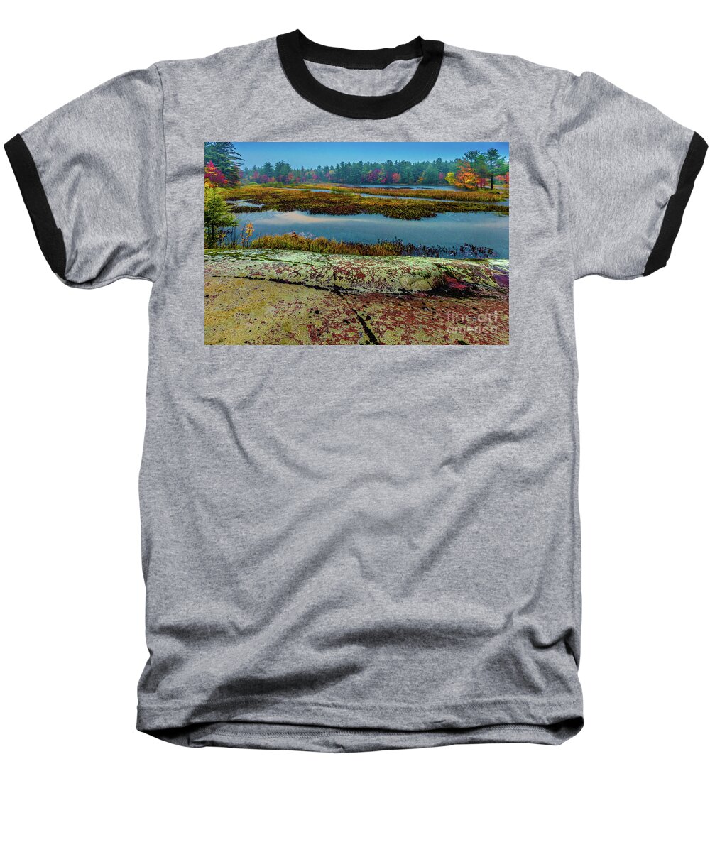 Adirondacks Baseball T-Shirt featuring the photograph Autumn Rain 2 by Roger Monahan