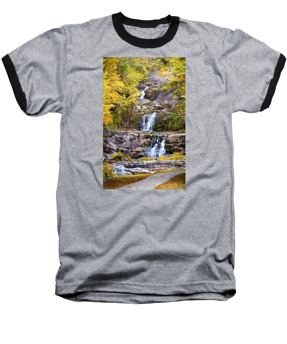 Waterfall Baseball T-Shirt featuring the photograph Autumn Waterfall by Brian Caldwell