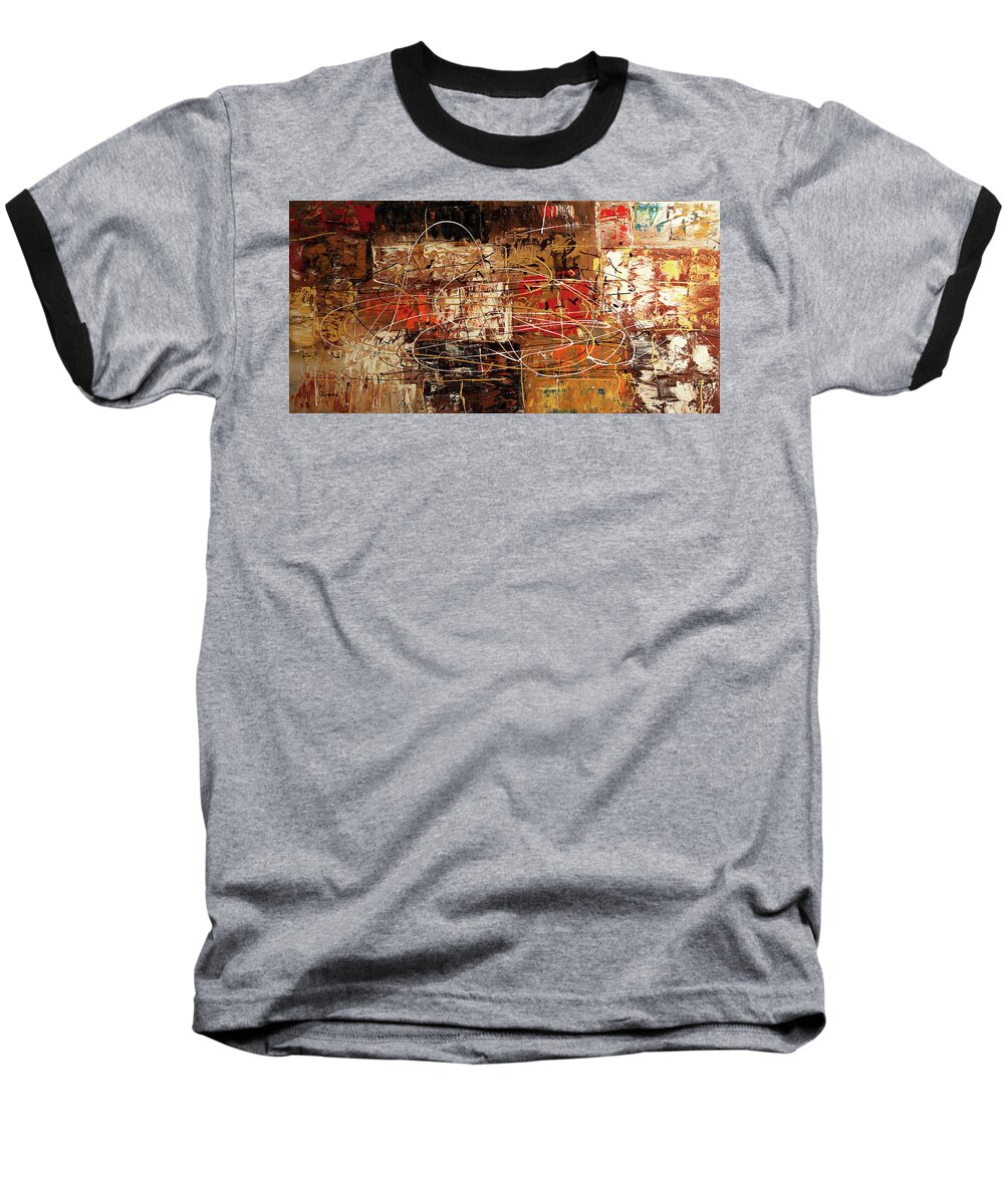 Abstract Art Baseball T-Shirt featuring the painting Avant Garde by Carmen Guedez