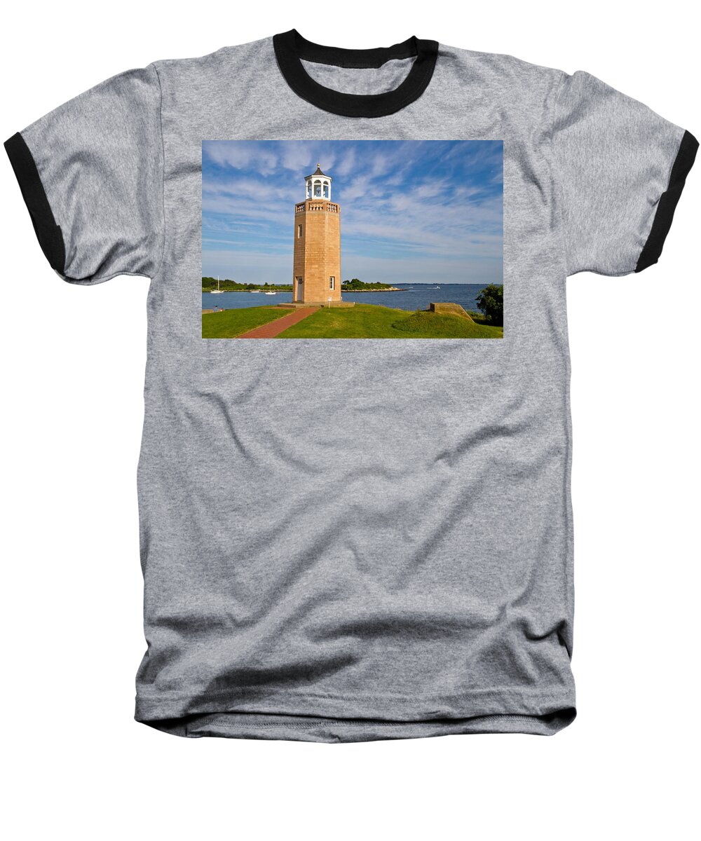 Lighthouse Baseball T-Shirt featuring the photograph Avery Point Lighthouse by David Freuthal