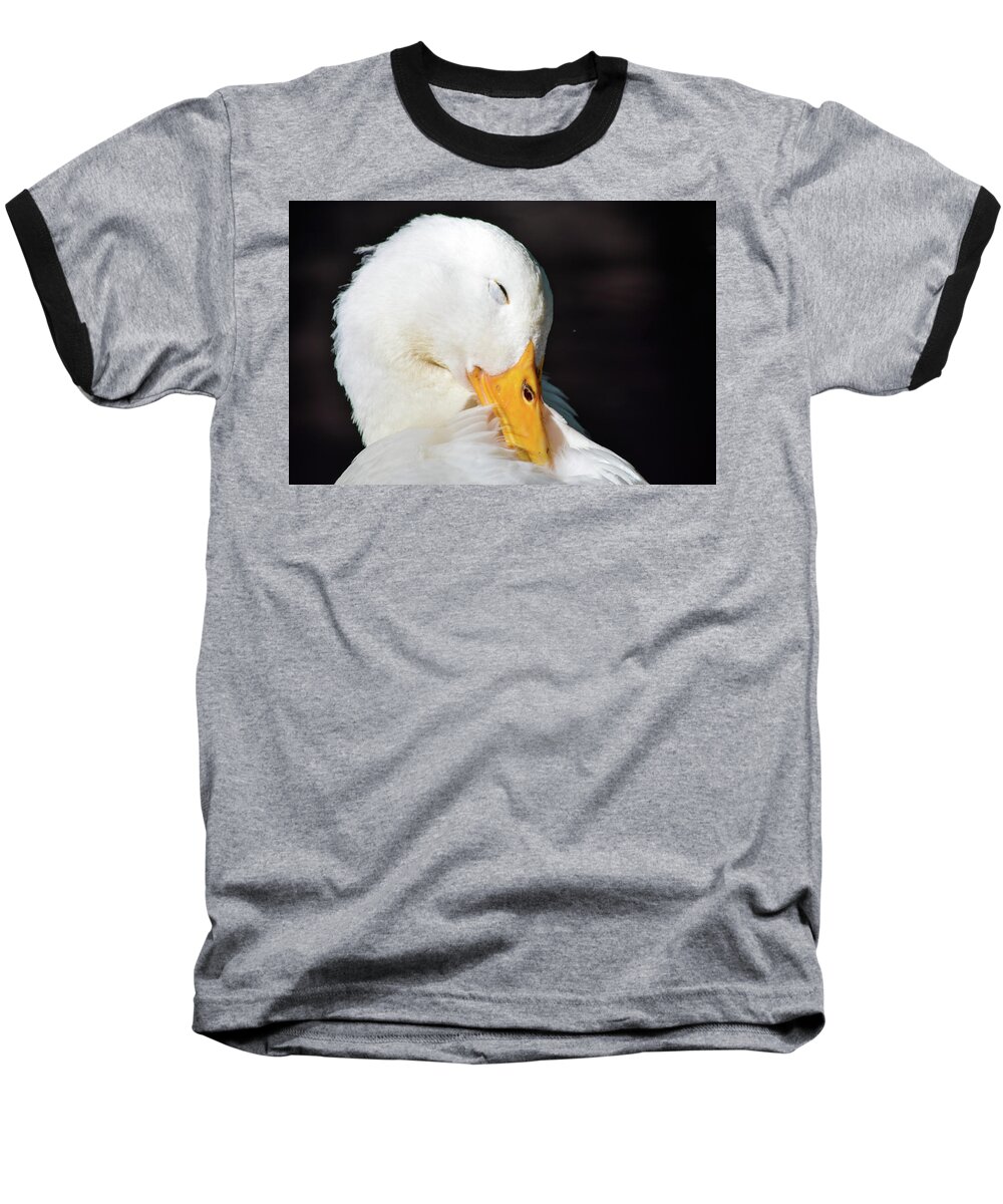 Pekin Duck Baseball T-Shirt featuring the photograph Aw Shucks by Mary Ann Artz