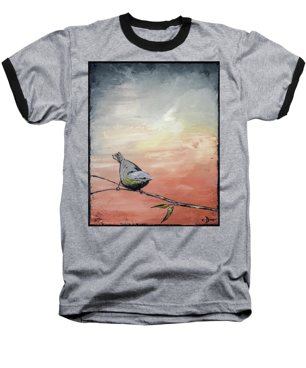 Little Bird Baseball T-Shirt featuring the painting Awakening by Carolyn Doe
