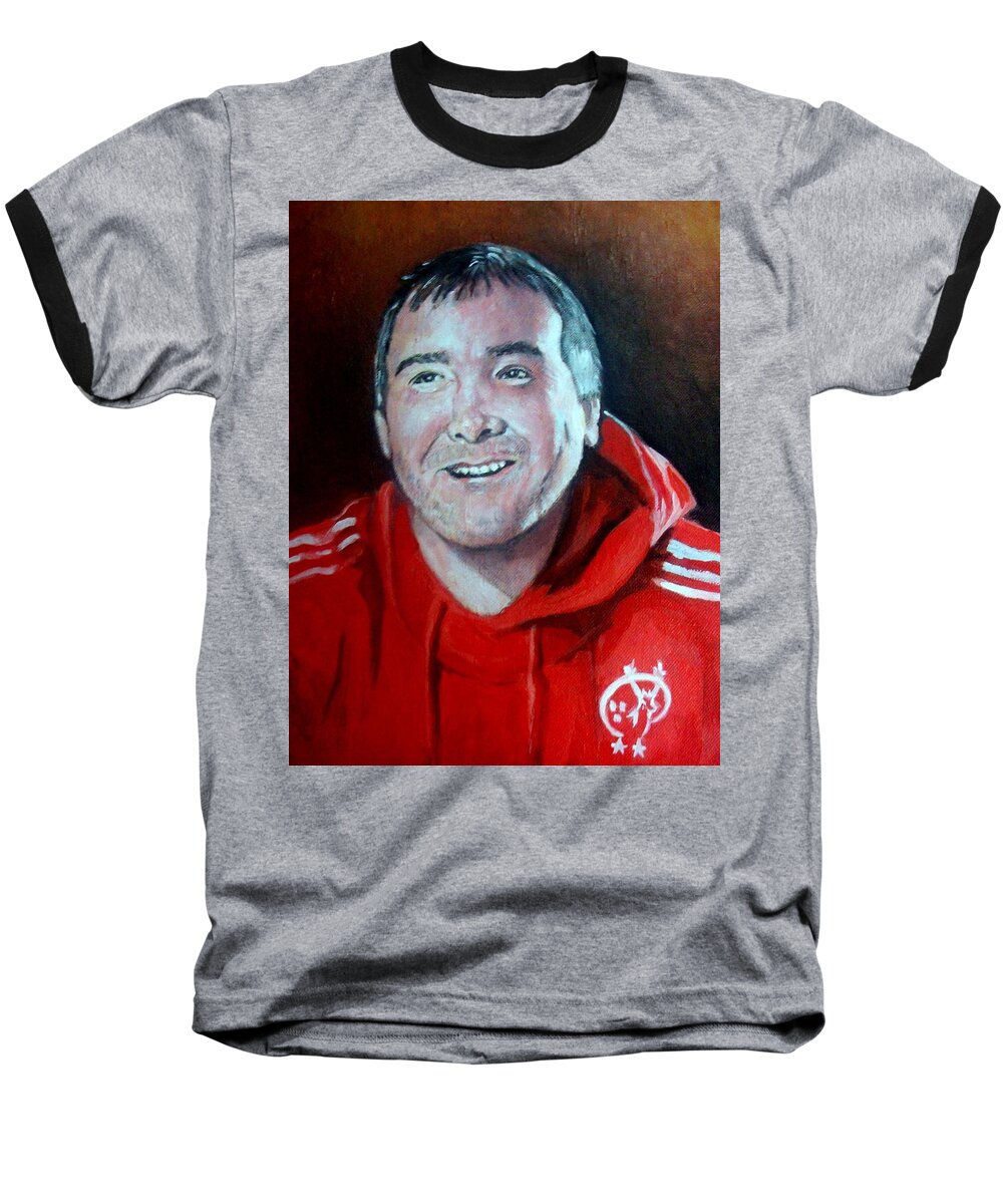 Munster Baseball T-Shirt featuring the painting Axel Foley by Paul Weerasekera