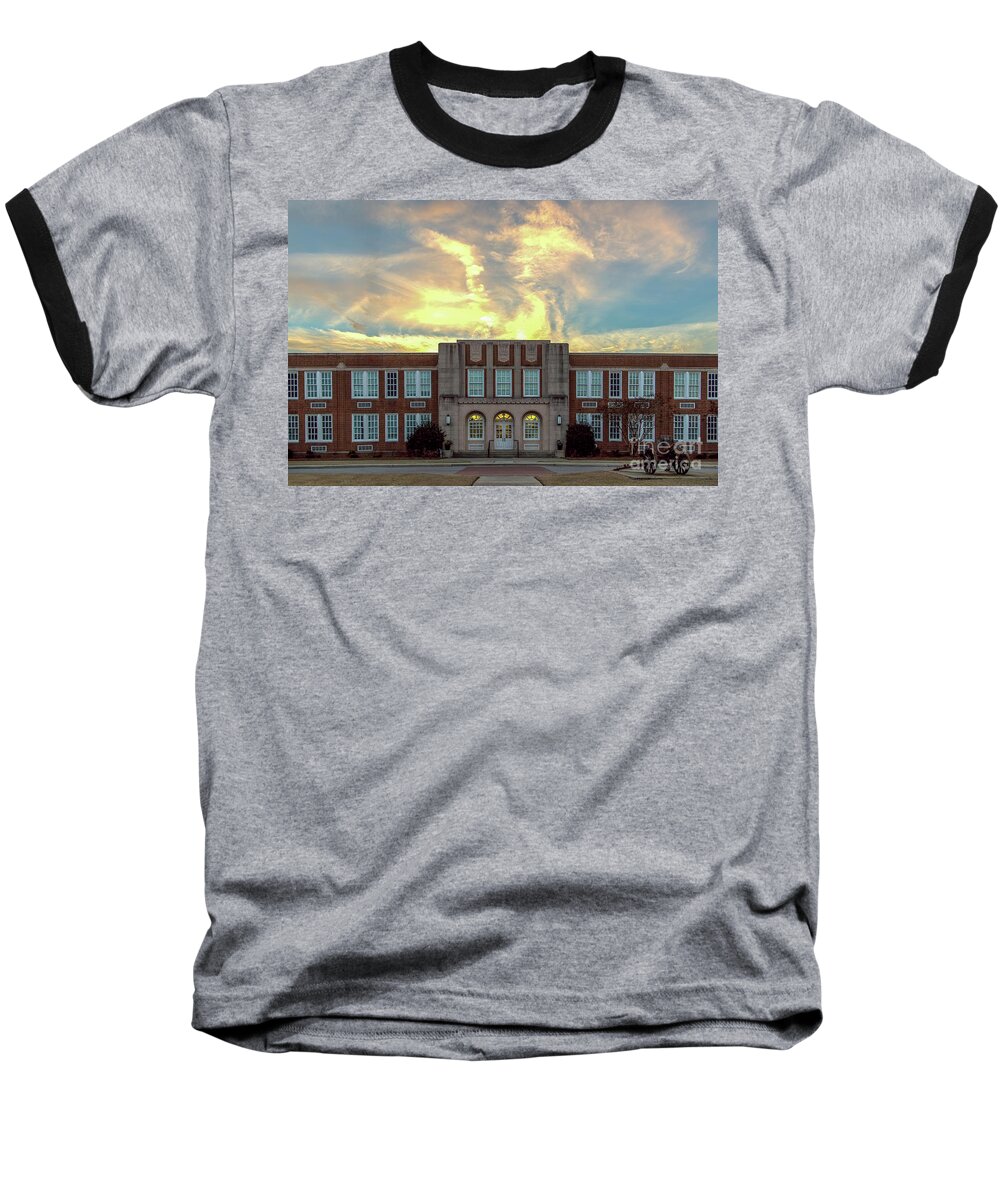 Bchs Baseball T-Shirt featuring the photograph B C H S at Sunset by Charles Hite
