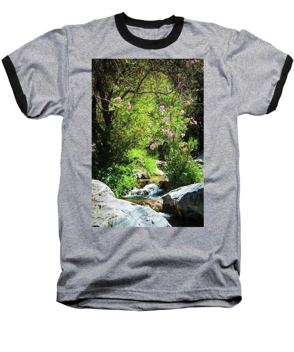 Andalucia Baseball T-Shirt featuring the photograph Babbling Brook by Geoff Smith