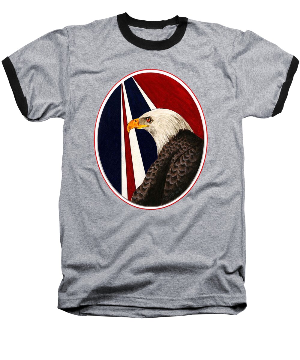 Eagles Baseball T-Shirt featuring the painting Bald Eagle T-shirt by Herb Strobino